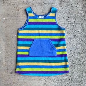 VINTAGE Striped Fleece Dress (Blue)